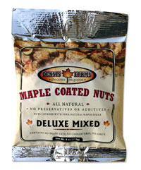MAPLE COATED MIXED NUTS Case of 12 / 4 OZ from Dennis Farms