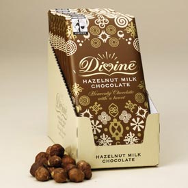 Divine Chocolate: Bar,hazelnut milk choc 3.5 OZ