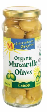 OLIVES,OG,GRN MANZ./LEMON Case of 12 / 9 OZ from Mediterranean Organic