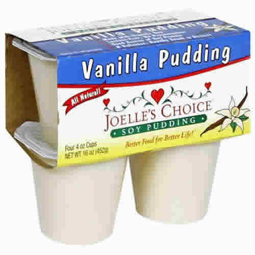Soy pudding,cup,vanilla Case of 12 / 4 PK from Joelles Choice Soy Pudding