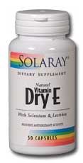 Solaray - Dry vitamin e plus selenium and lecithin 100ct 200IU