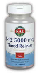 B-12 5000 Super Strength 60ct 5000mcg from Kal