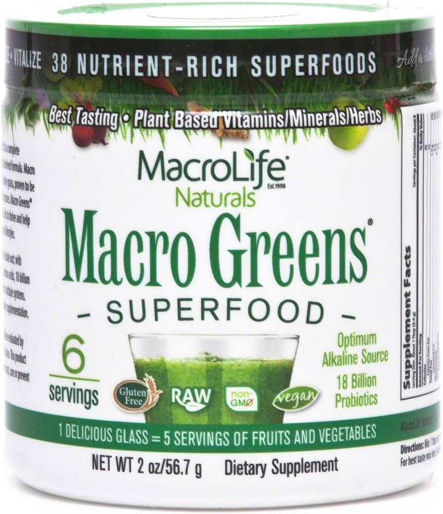 MACRO LIFE NATURALS: Macro Greens (6 Servings) 2 OUNCE