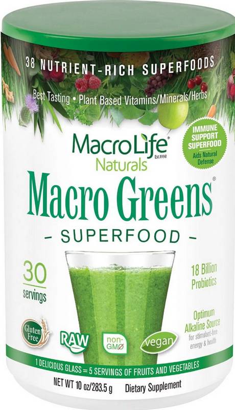 MACRO LIFE NATURALS: Macro Greens (30 Servings) 10 OUNCE