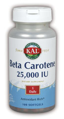 Beta-Carotene 100 Sg 25000iu from KAL