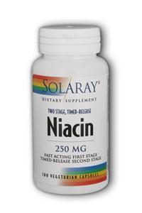 Solaray: Niacin 250mg Two-Stage Time-Release 100 Vcaps