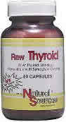 RAW THYROID Case of 1 / 60 TAB from Natural Sources Inc