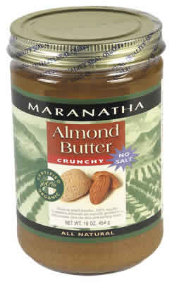 ALMOND BUTTER ORGANIC ROASTED CRUNCHY NO SALT Case of 12 / 16 OZ from Maranatha Natural Foods