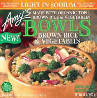 AMY'S: Low sodium bowl organic brown rice & veg 10 OZ