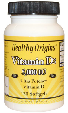 HEALTHY ORIGINS: Vitamin D3 5000 IU (Lanolin) 120 softgel