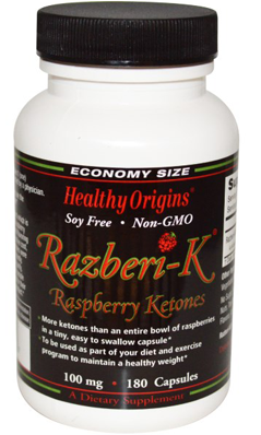 HEALTHY ORIGINS: Raspberry Ketones (Razberi-K) 100mg 180 cap