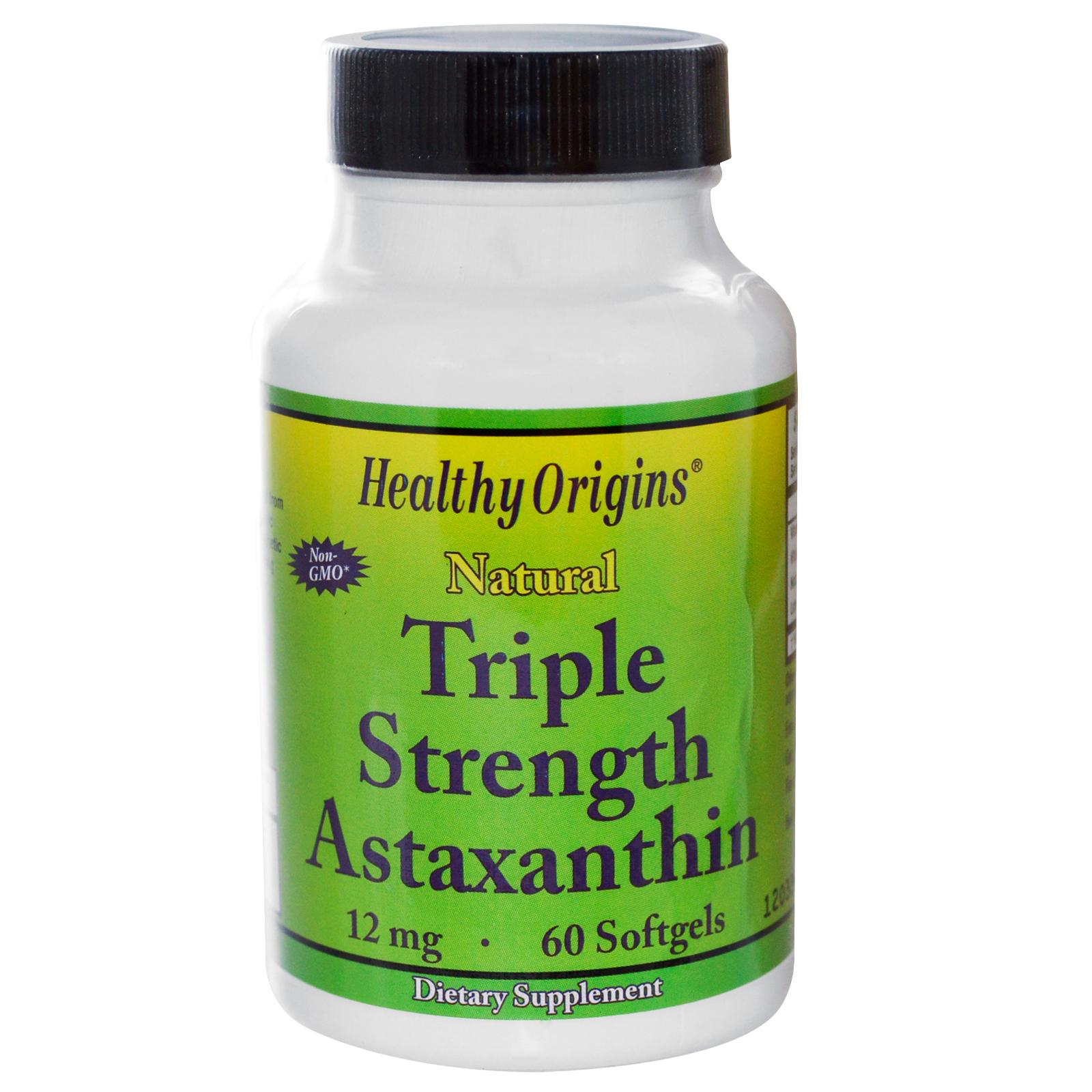 HEALTHY ORIGINS: Astaxanthin 12mg (Triple Strength) 60 softgel