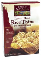 RICE THINS,TOMATO HERB Case of 12 / 4 OZ from Back To Nature (Organic Milling)