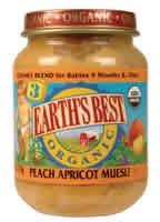 Earths Best (Hain): Jr,og,peach aprct muesli 6 OZ