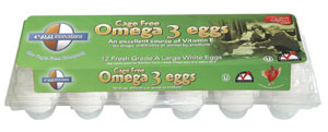 EGGS,WHT,GR A,LG,CF,OMG-3 Case of 15 / DOZEN from Egg Inovations
