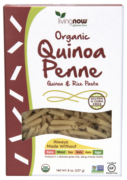 NOW: Gluten Free  Organic Quinoa Pasta, Penne 8 oz (277 g)