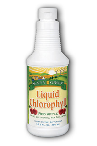 Sunny Green: Chlorophyll Liquid Red Apple Flavor 16 fl oz.