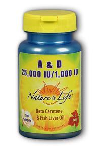 Natures Life: Vitamin A 25,000 IU and Vitamin D 1,000 IU 100 ct
