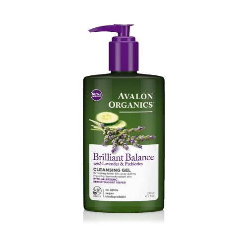 AVALON ORGANIC BOTANICALS: Brilliant Balance Cleansing Gel with Lavender & Prebiotics 8 oz