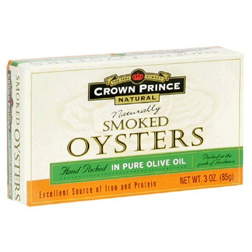 Smkd oysters in olive oil Case of 24 / 3 OZ from Crown Prince