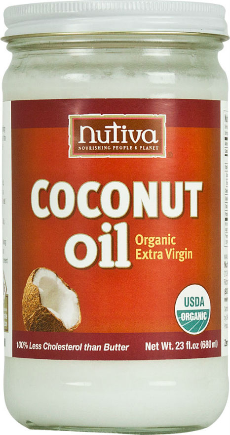 NUTIVA: Organic Extra-Virgin Coconut Oil (Glass Jar) 23 oz