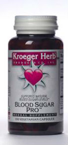 KROEGER HERB PRODUCTS: Blood Sugar Pro 100 capvegi