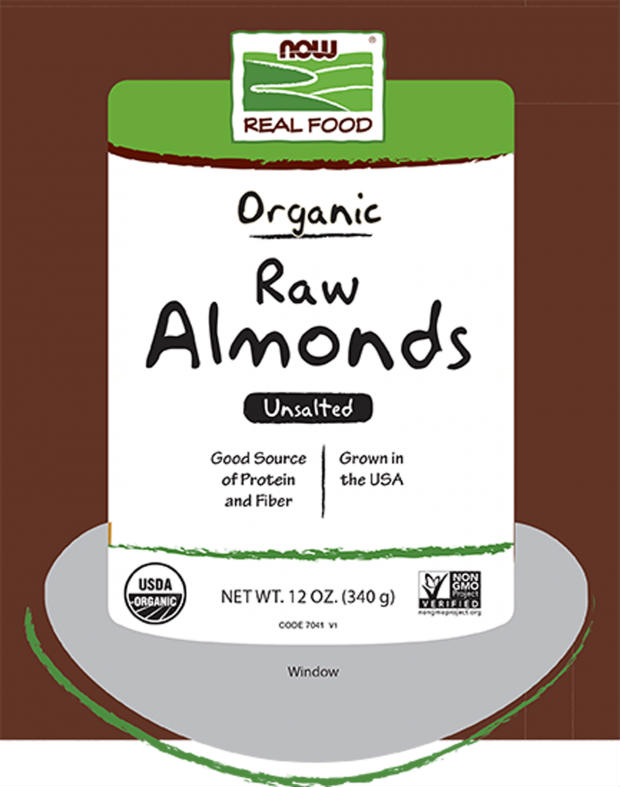 NOW: Organic Raw Almonds 12 oz