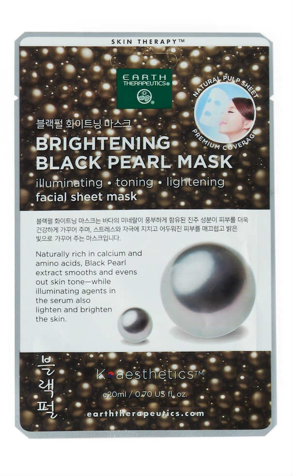 EARTH THERAPEUTICS: Facial Sheet Mask Brightening Black Pearl 3 ct