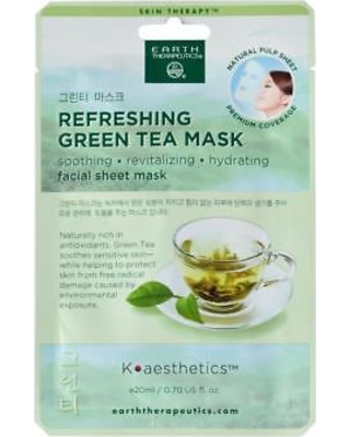 EARTH THERAPEUTICS: Facial Sheet Mask Refreshing Green Tea 3 ct