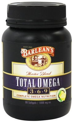 BARLEANS ESSENTIAL OILS: Total Omega 3-6-9 1000mg 90 Softgels