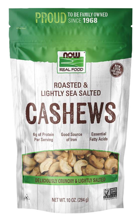 NOW: CASHEWS ROASTED & SALTED 10 OZ