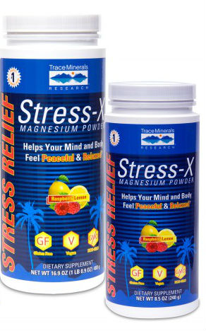 Trace Minerals Research: Stress-X Magnesium Powder Raspberry Lemon Flav 17.6oz 100 Serving