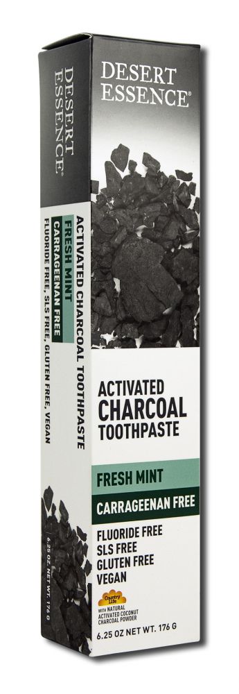 DESERT ESSENCE: Activated Charcoal Carrageenan Free Toothpaste 6.25 oz