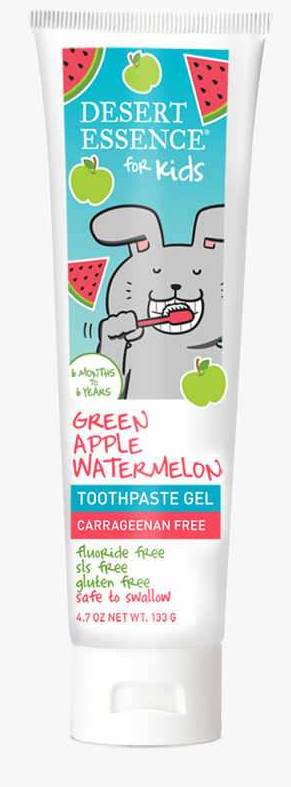 DESERT ESSENCE: Kid's Toothpaste Gel Green Apple Watermelon 4.7 OUNCE