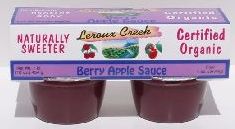 APPLE-BERRY SAUCE,OG,CUPS Case of 6 / 4/4 OZ from Leroux Creek Foods