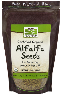NOW: Alfalfa Seeds For Sprouting Certified Organic 12 oz