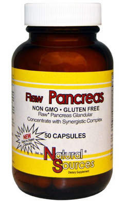 Natural Sources: Raw Pancreas 50 capsules
