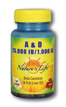 Natures life - Vitamin a 25,000 iu and vitamin d 1,000 iu 100 ct