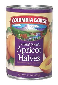 Columbia Gorge Organics: Apricot halves,og,canned 15 OZ