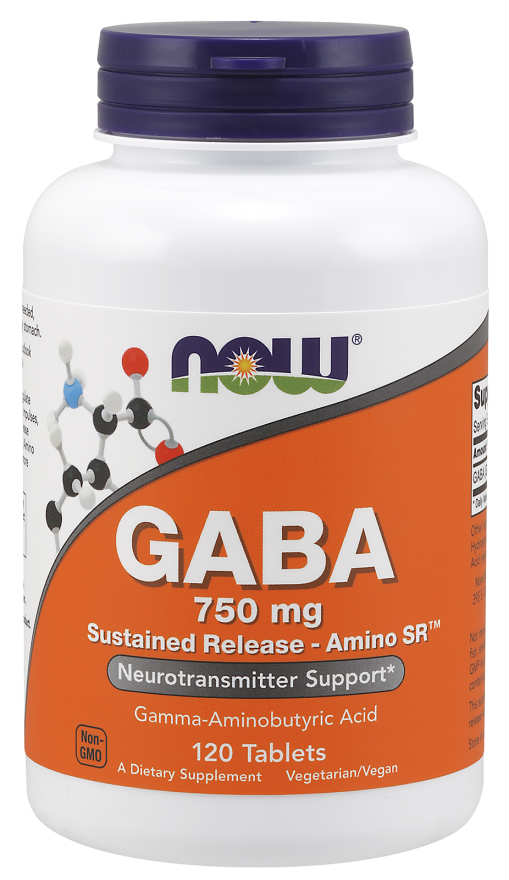NOW: Gaba 750mg Sustained Release 120 Tabs