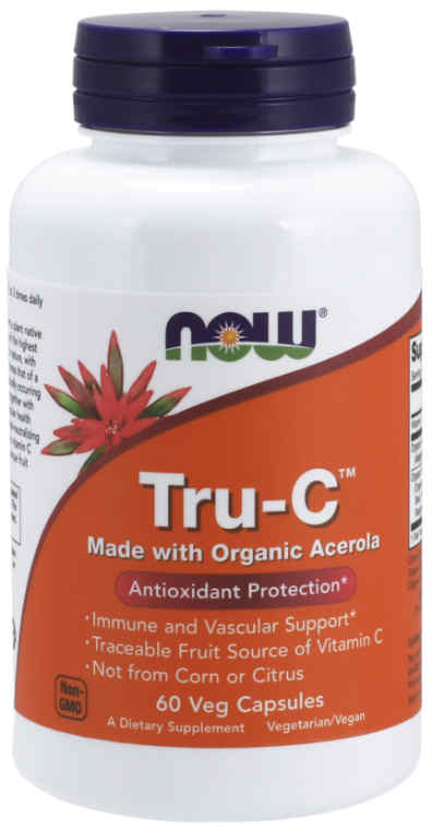 NOW: Tru-C Made With Organic Acerola 60 Veg Caps