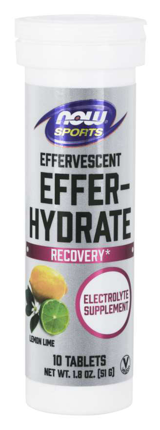 NOW: Effer Hydrate Effervescent Lemon Lime 10 Tabs / Tube