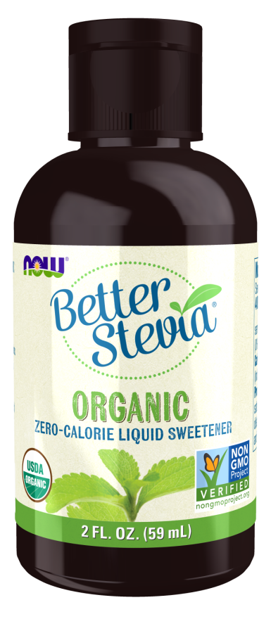 NOW: BetterStevia Liquid, Organic Unflavored 2 fl oz