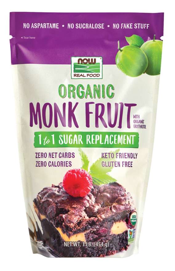 NOW: Organic Monk Fruit 1 to 1 Sugar Replacement 1 Lb