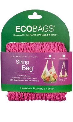 ECO-BAGS PRODUCTS: String Bag Tote Handle Natural Cotton Cranberry 1 bag