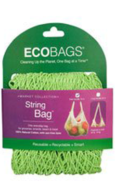 ECO-BAGS PRODUCTS: String Bag Tote Handle Natural Cotton Sage 1 bag