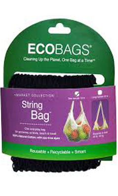 ECO-BAGS PRODUCTS: String Bag Tote Handle Natural Cotton Black 1 bag
