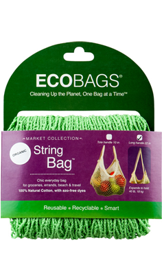 ECO-BAGS PRODUCTS: String Bag Long Handle Natural Cotton Celery Seed 1 bag