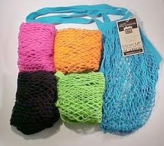 ECO-BAGS PRODUCTS: String Bags Assorted Tropicals Long Handle Natural Cotton 1 ct