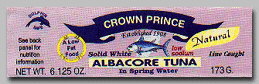 ALBACORE TUNA,IN WTR,N/S Case of 12 / 12 OZ from Crown Prince